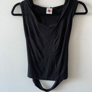 Umba Love Sleeveless Racer Back open criss cross back w Hood